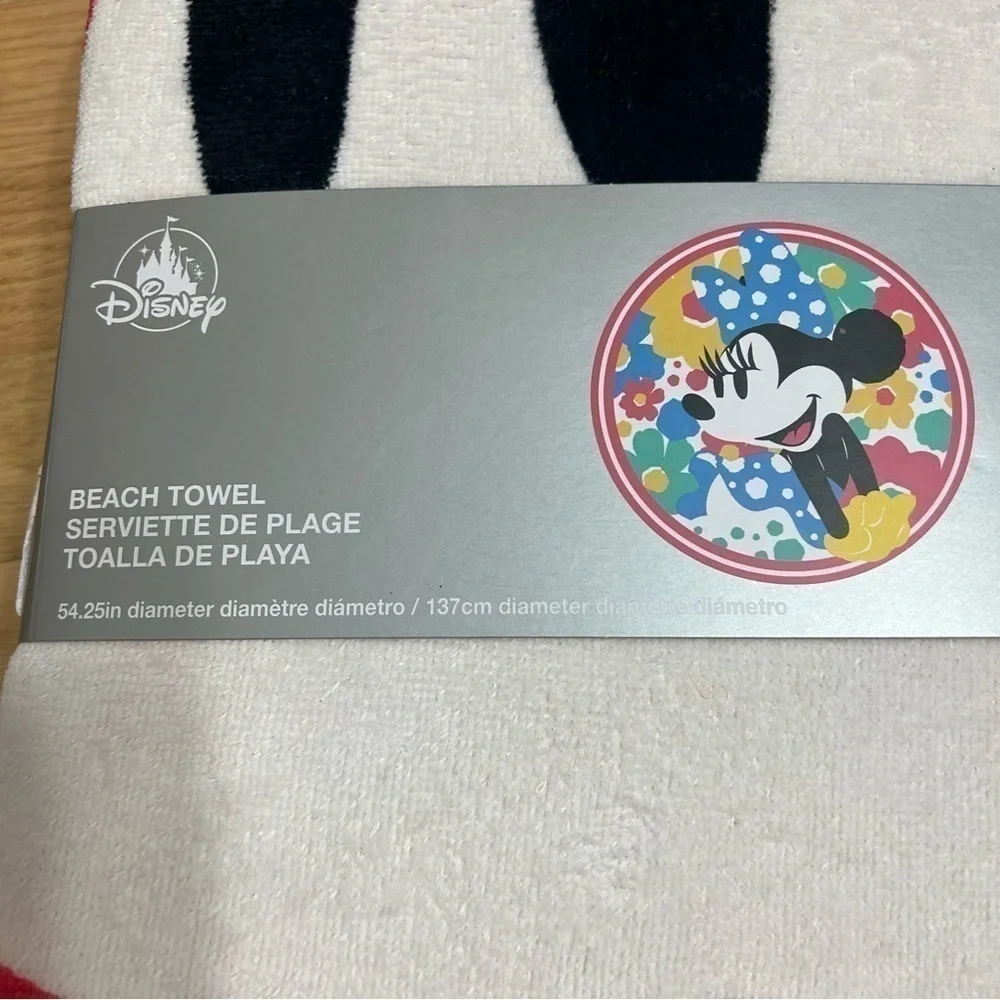 Disney Minnie Mouse Beach Towel NEW Art Fest Parks Pink Blue Black White